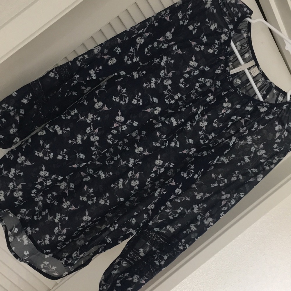 Lauren Conrad long sleeve, floral blouse